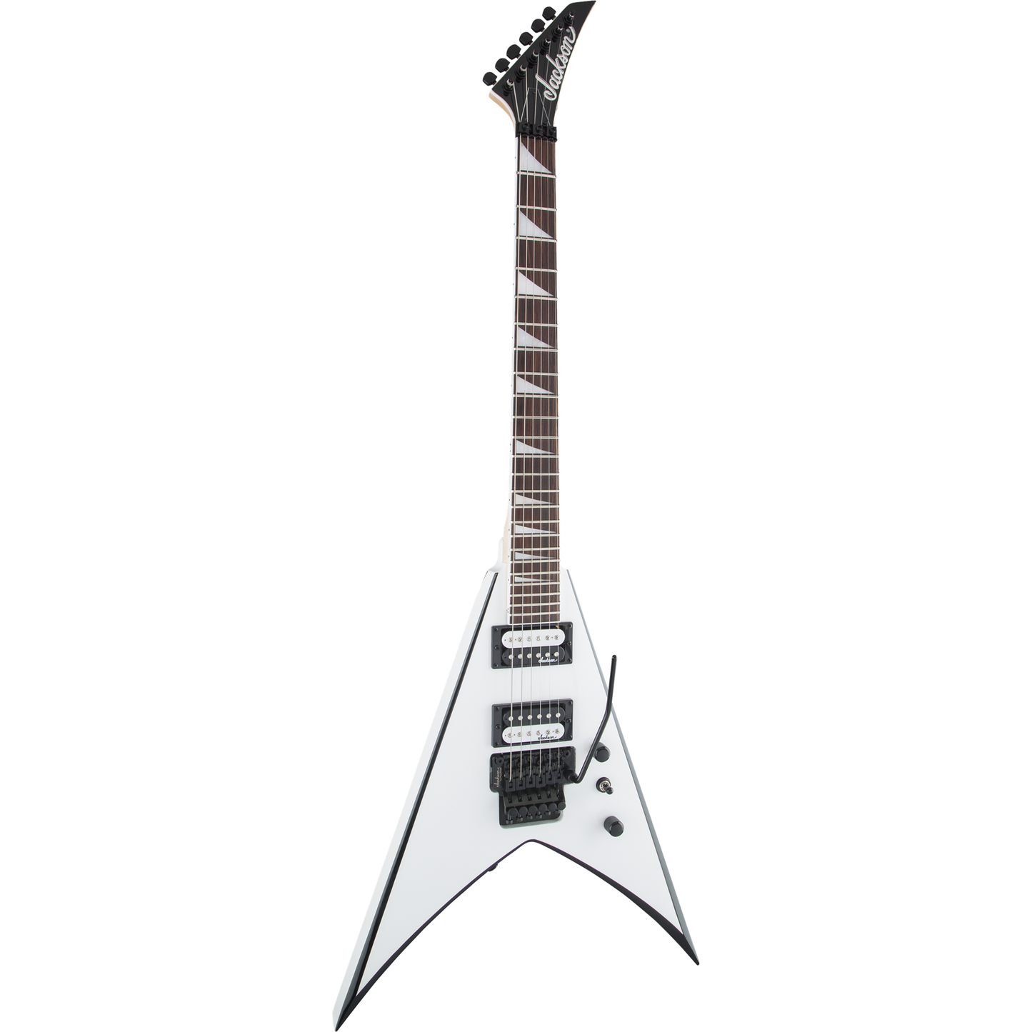 Jackson JS Series King V JS32 Electric Guitar - White with Black Bevels