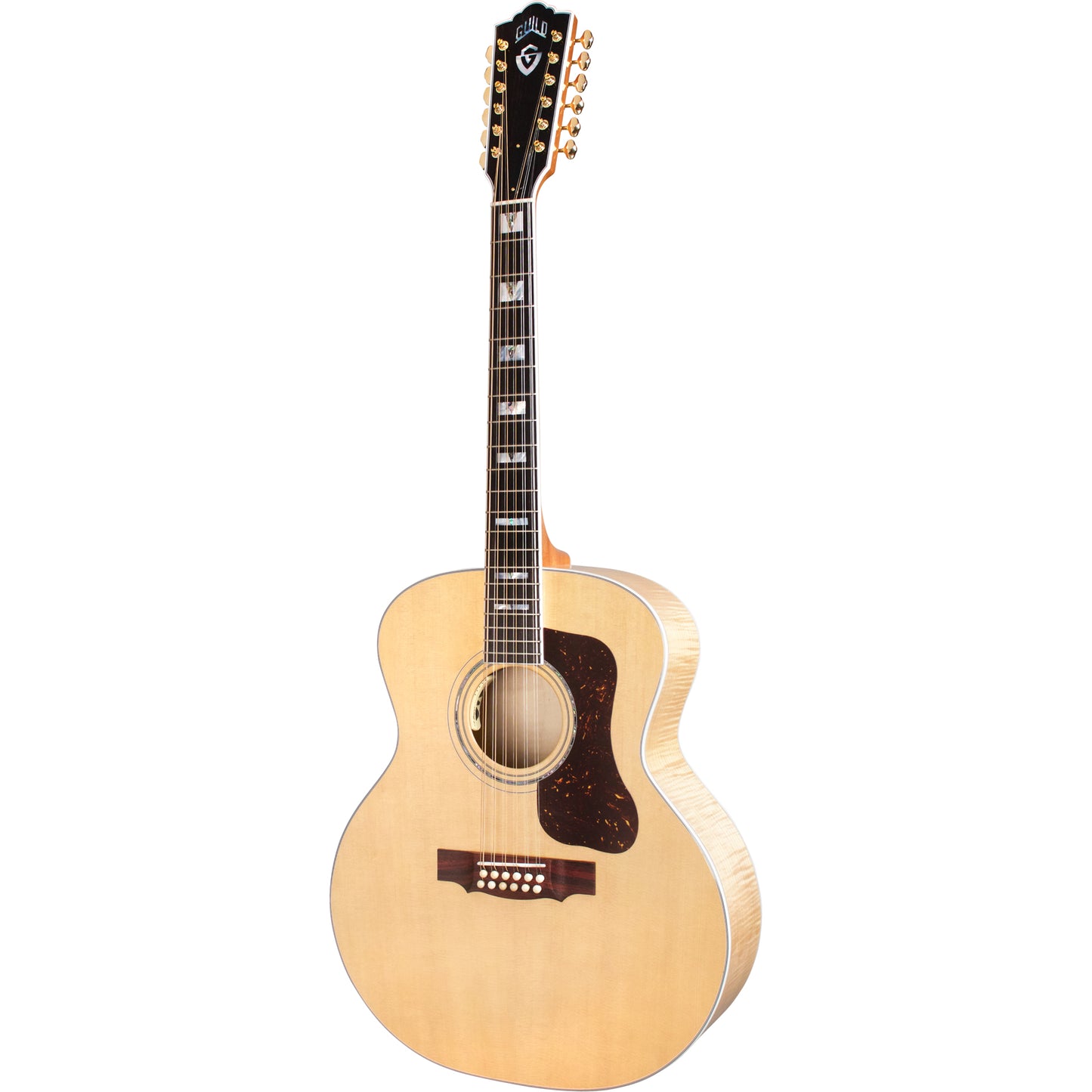 Guild F-512e Maple Blonde USA Acoustic Electric Guitar, Natural