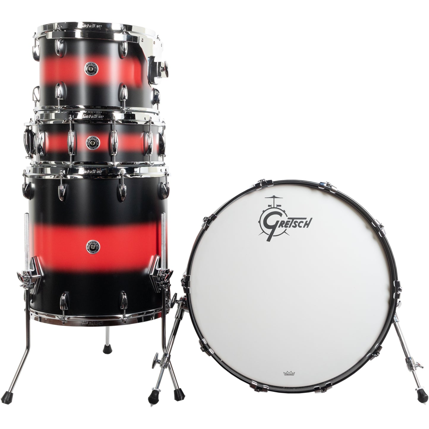 Gretsch Brooklyn Series GB-E404 4-Piece Shell Kit - Satin Red to Black Duco