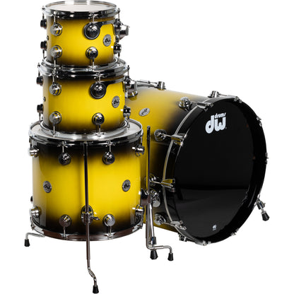 Drum Workshop Collectors Series 4-Piece Shell Kit - Yellow to Black Gloss