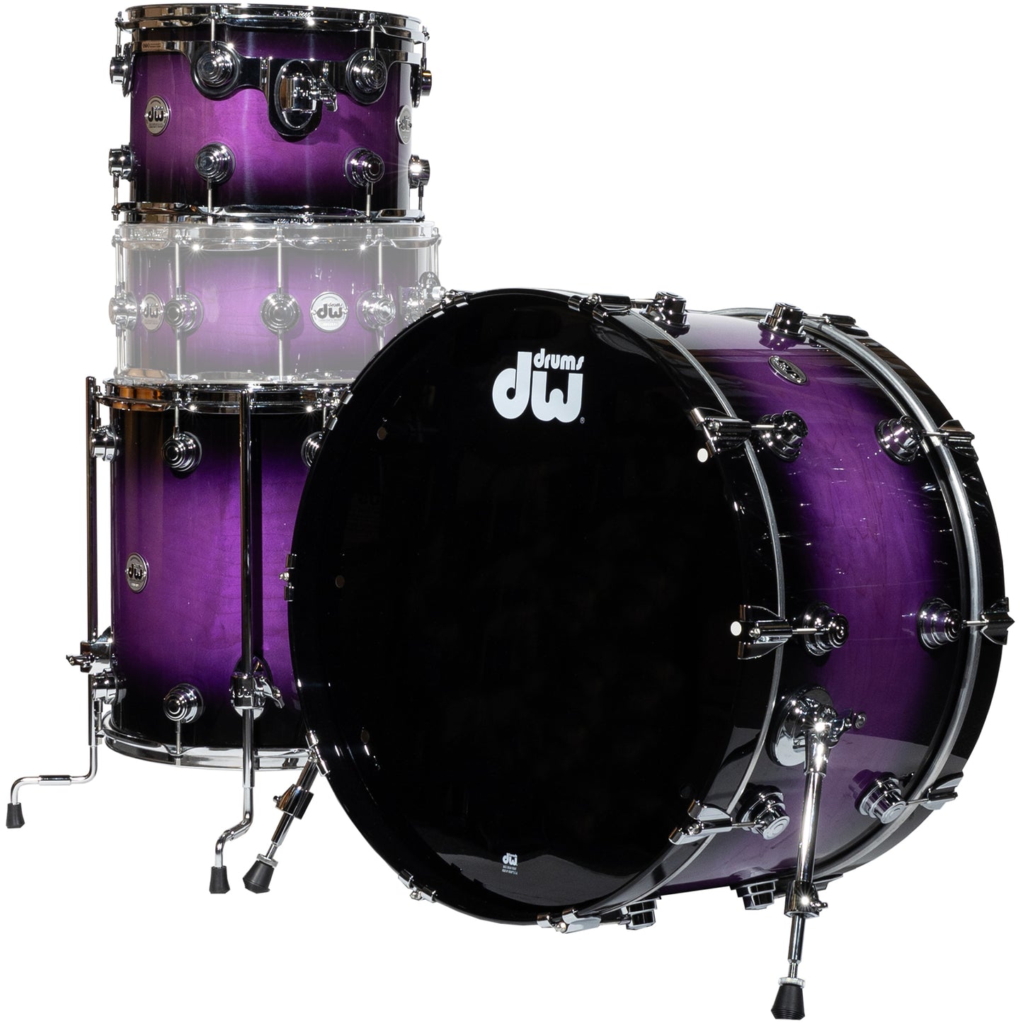 Drum Workshop Collectors Series 3-Piece Shell Kit - Ultra Violet Duco to Black