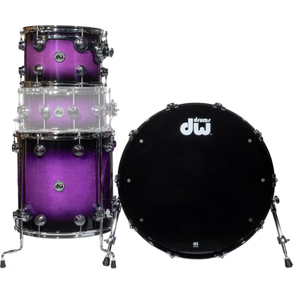 Drum Workshop Collectors Series 3-Piece Shell Kit - Ultra Violet Duco to Black