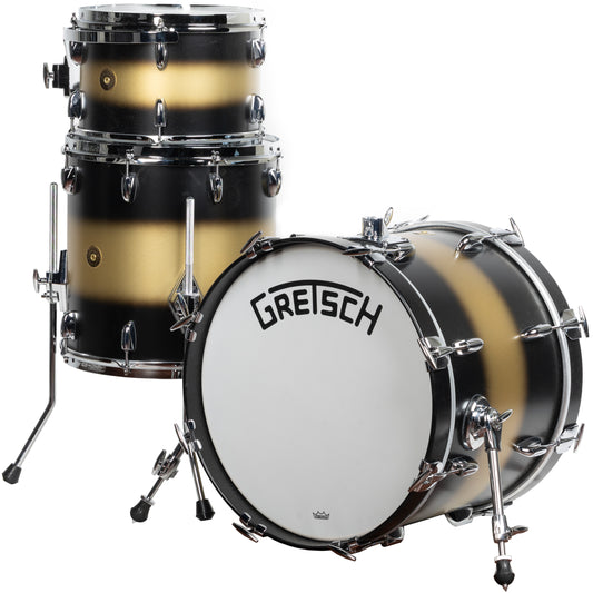 Gretsch Broadkaster 3-Piece Shell Kit - Satin Gold to Black Duco