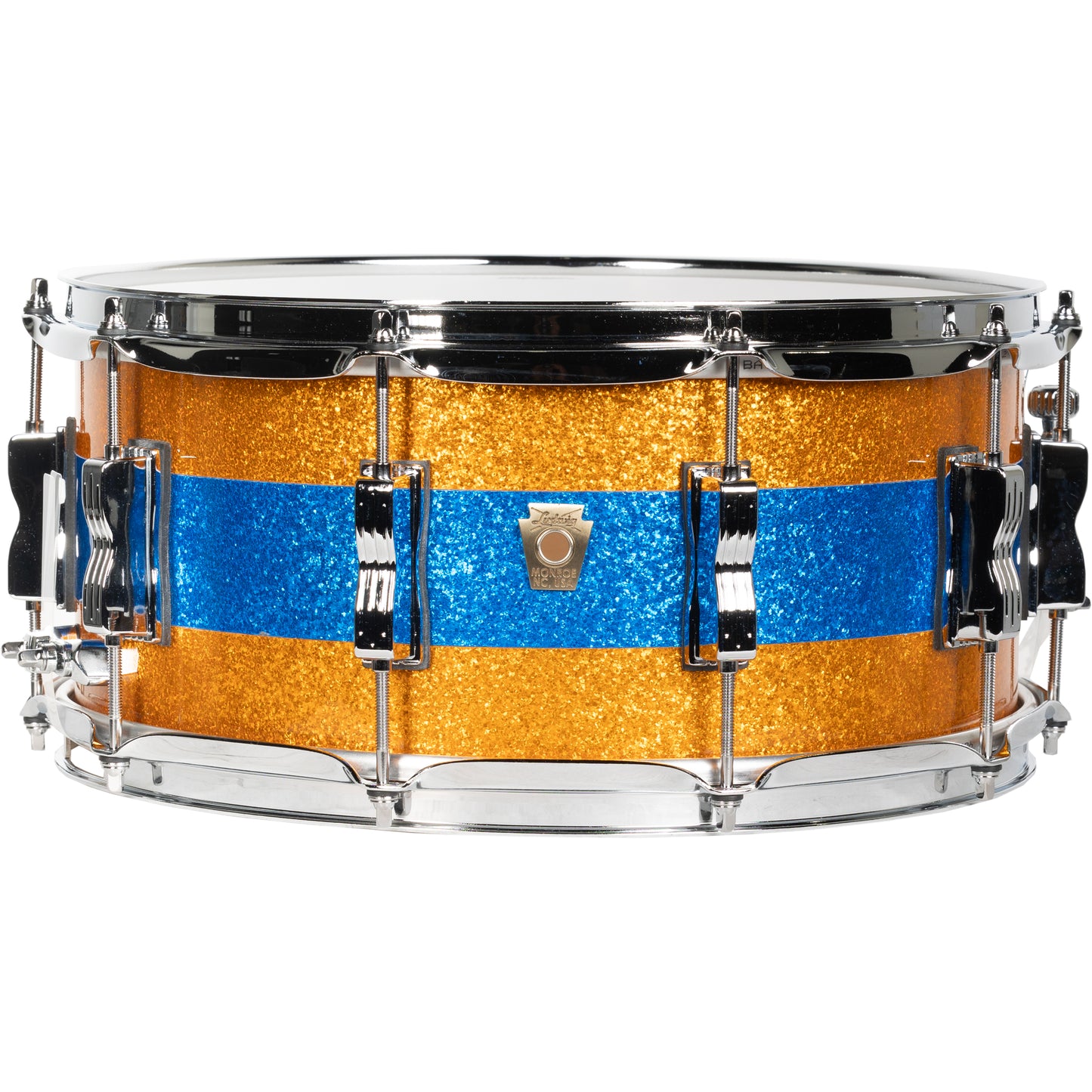 Ludwig Classic Maple Limited Edition 6.5x14 Snare Drum - Gold Blue Gold Sparkle