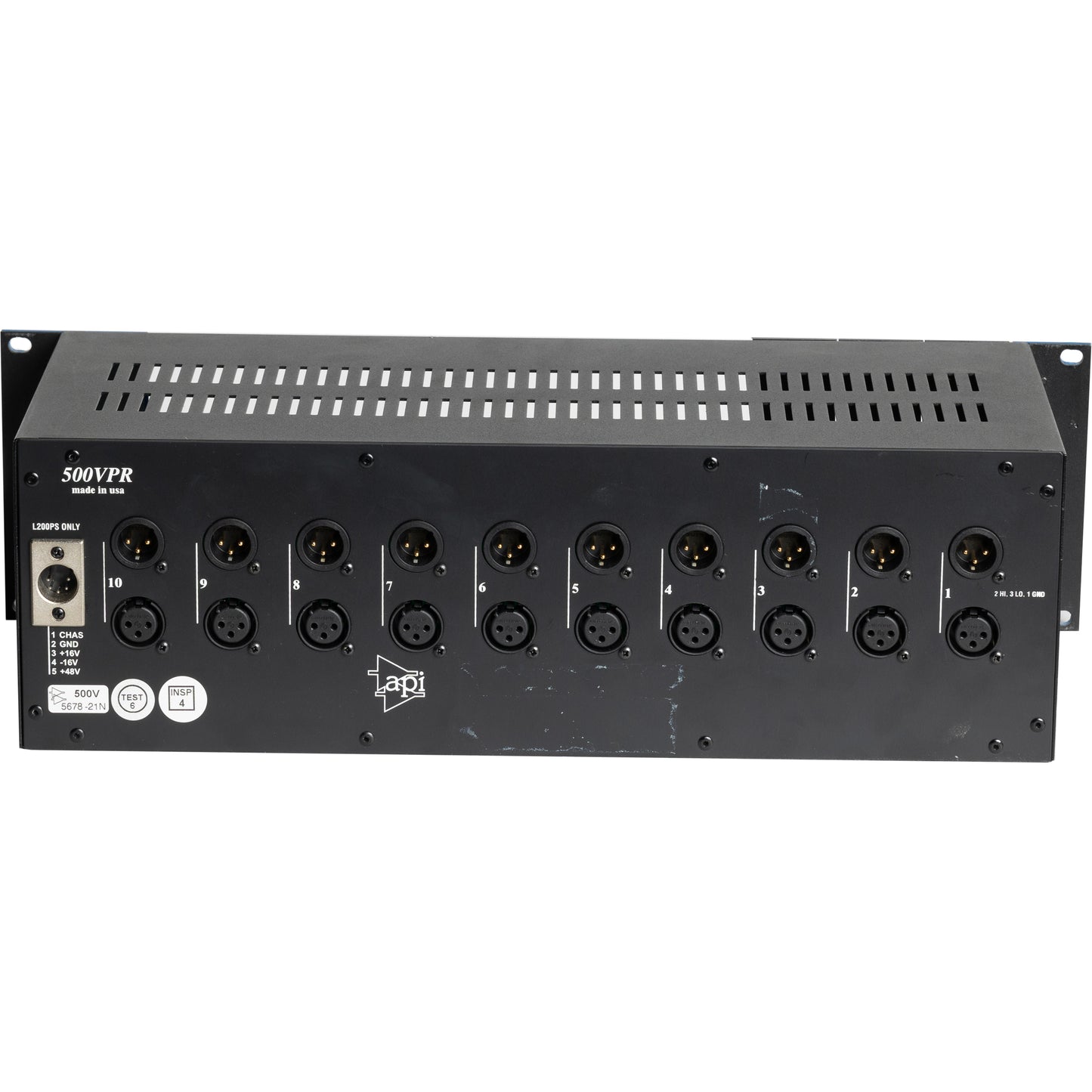 API 500VPR 10 Slot Rack with Power Supply