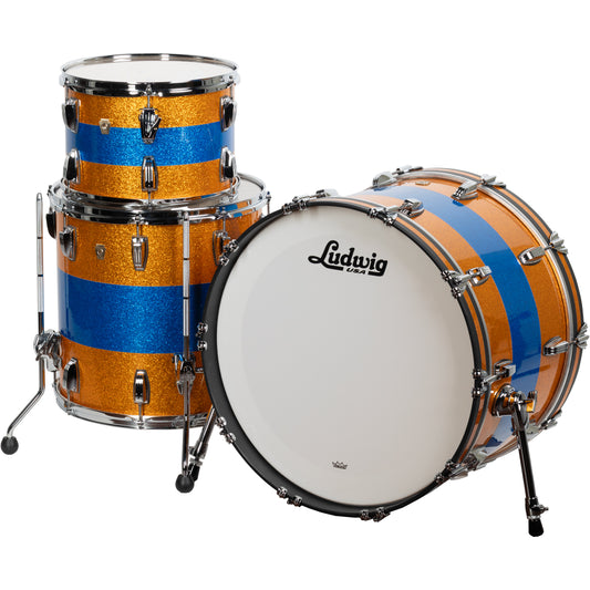 Ludwig Classic Maple Limited Edition 3-Piece Shell Kit - Blue Gold Blue Sparkle