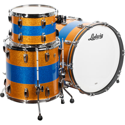 Ludwig Classic Maple Limited Edition 3-Piece Shell Kit - Blue Gold Blue Sparkle