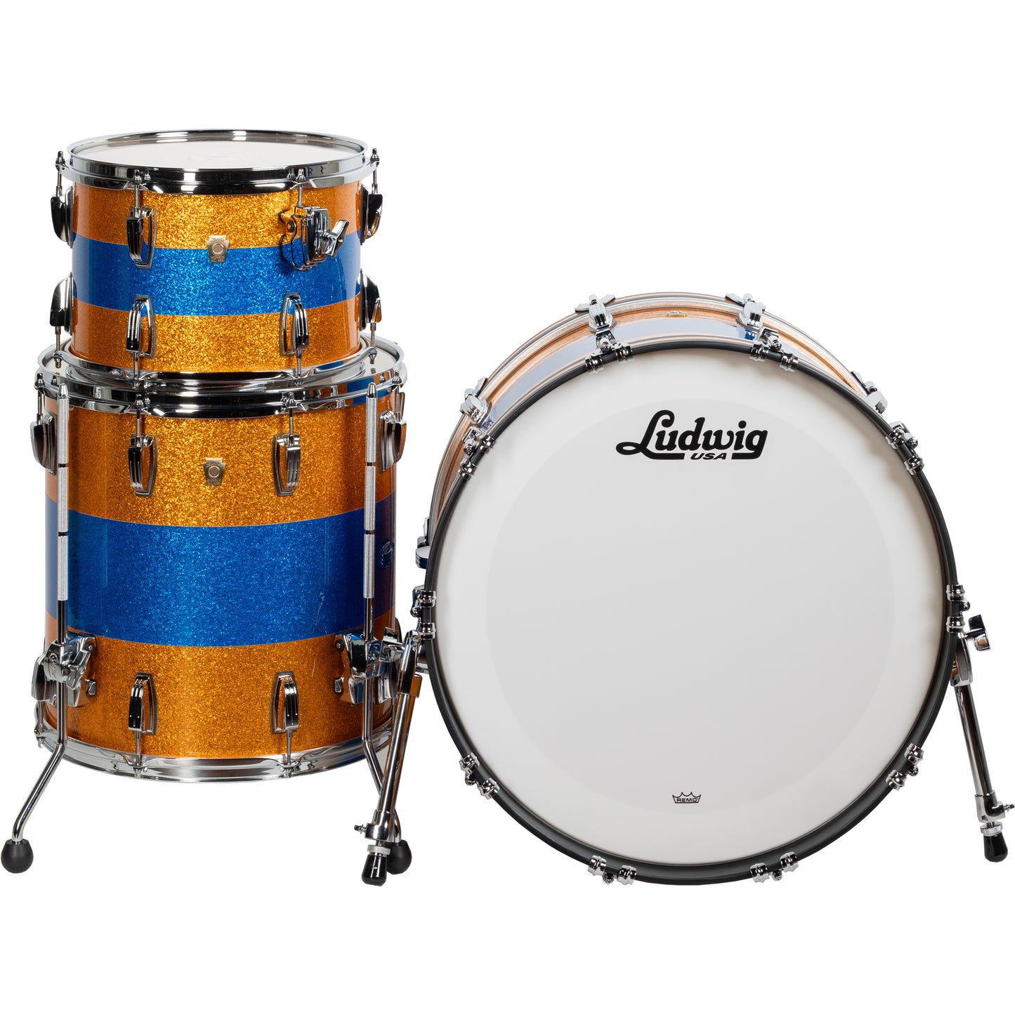 Ludwig Classic Maple Limited Edition 3-Piece Shell Kit - Blue Gold Blue Sparkle