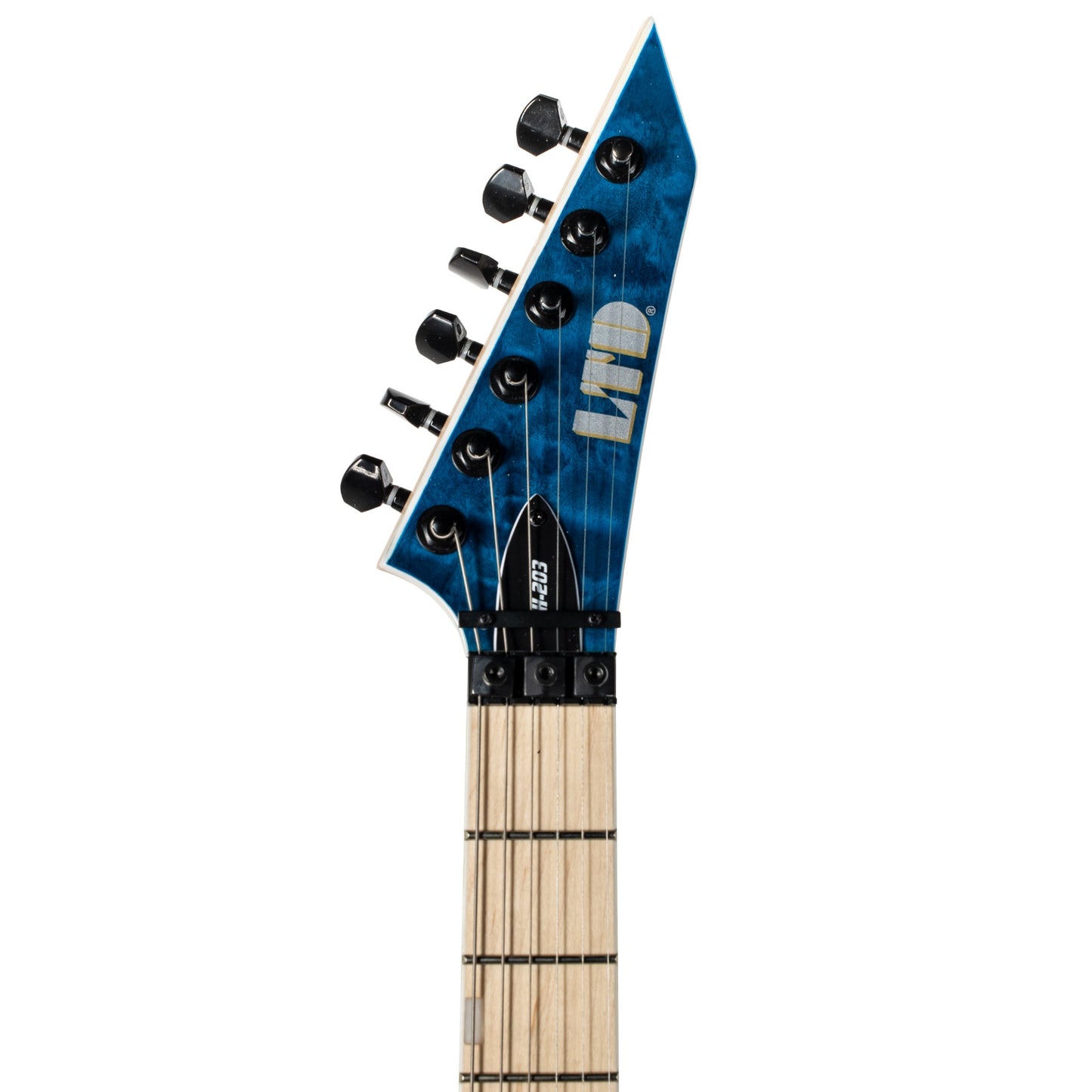 ESP LTD MH-203QM Quilted Maple Electric Guitar, See Thru Blue