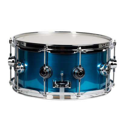 DW Collectors Series 6.5x14 Snare Drum - Blue Anodized Stainless Steel Lacquer