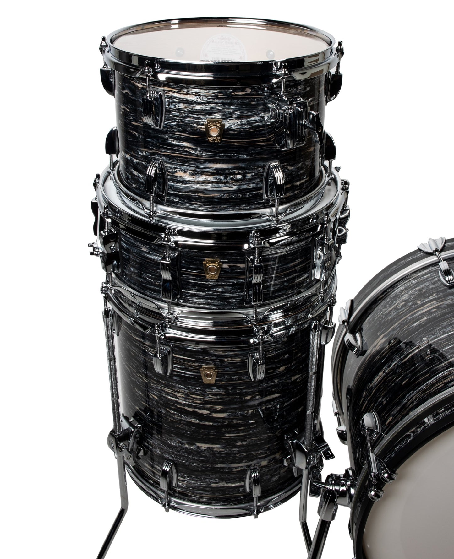 Ludwig Classic Maple 4-Piece Downbeat Drum Kit - Vintage Black Oyster