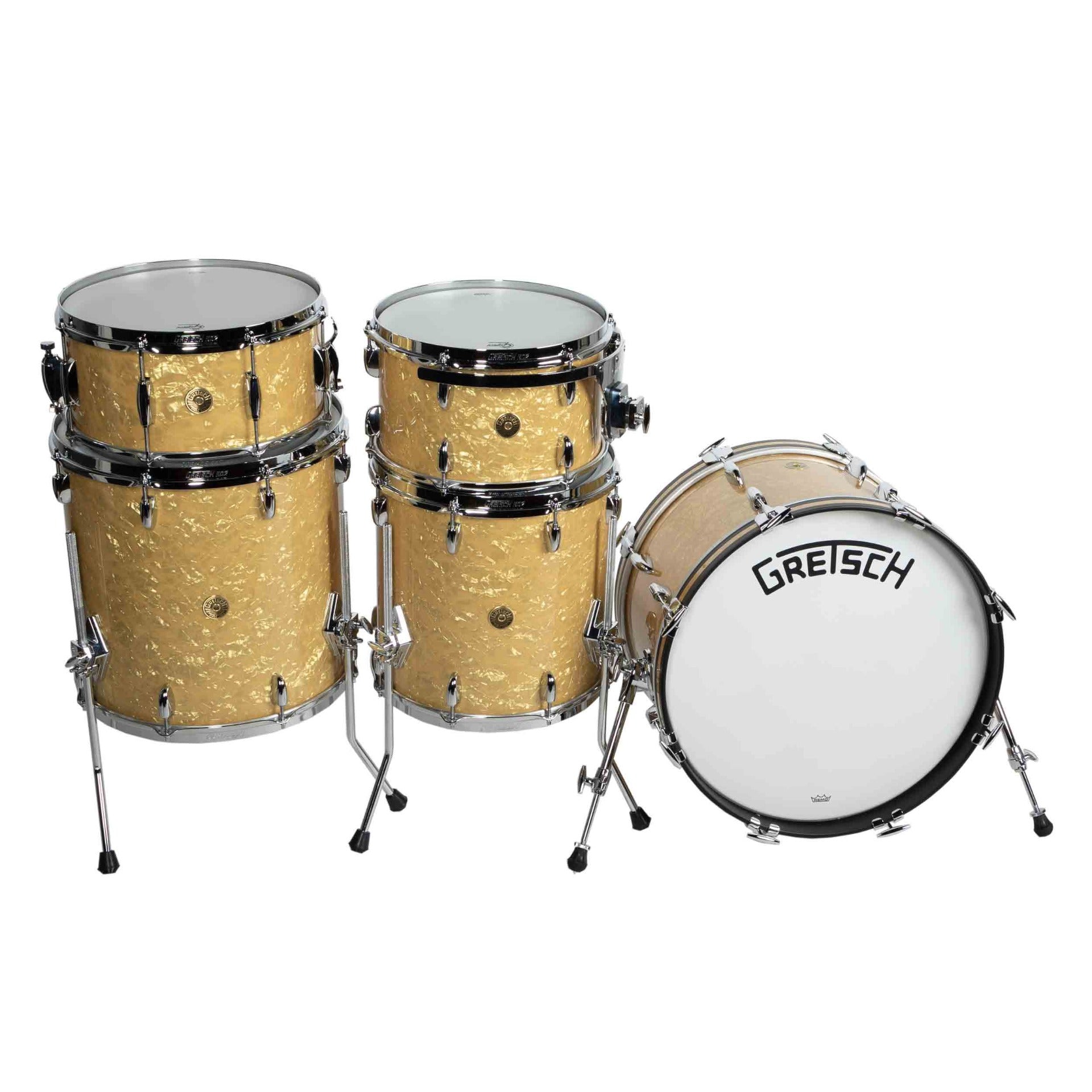 Gretsch Broadkaster 5-Piece Shell Kit - Antique Pearl Nitron