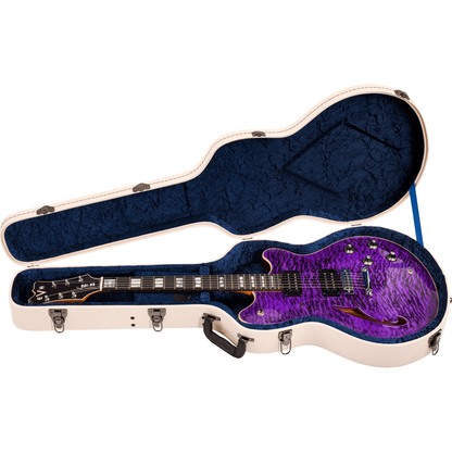 EVH SA-126 Special, QM Semi-Hollow Electric Guitar - Transparent Purple