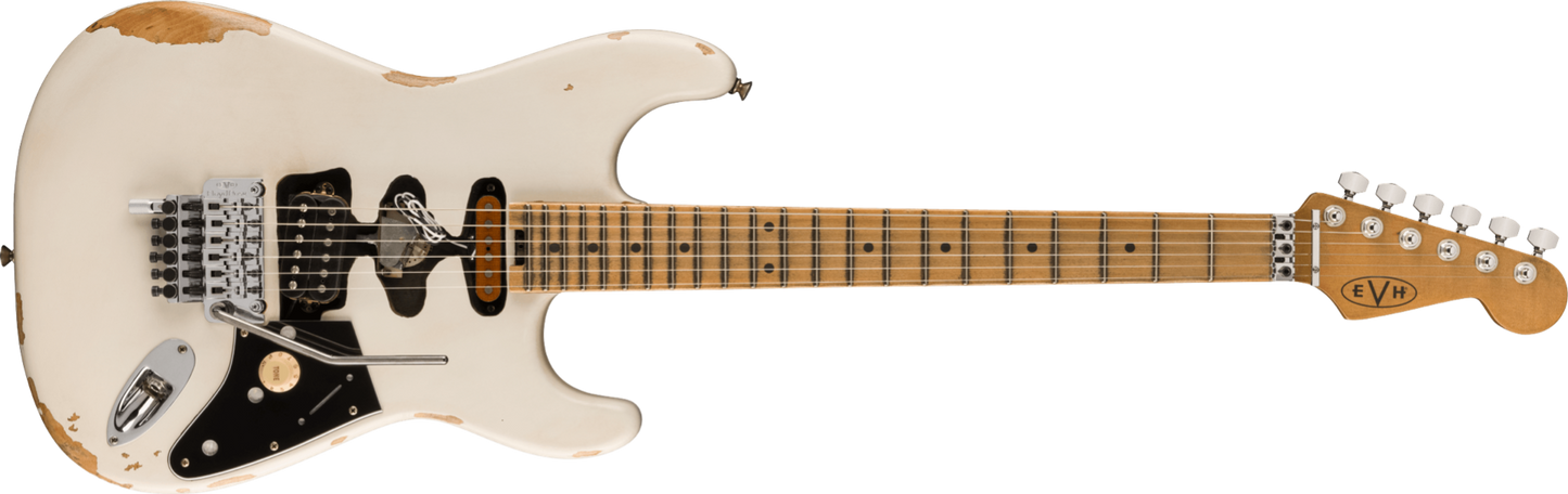 EVH Frankenstein Relic Series Electric Guitar - Maple Fingerboard, White