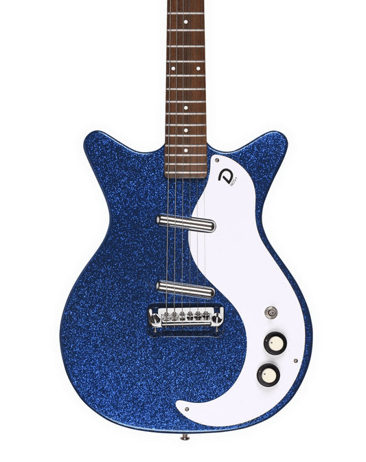 Danelectro D59M Plus Metalflake 60th Anniversary Electric Guitar in Deep Blue