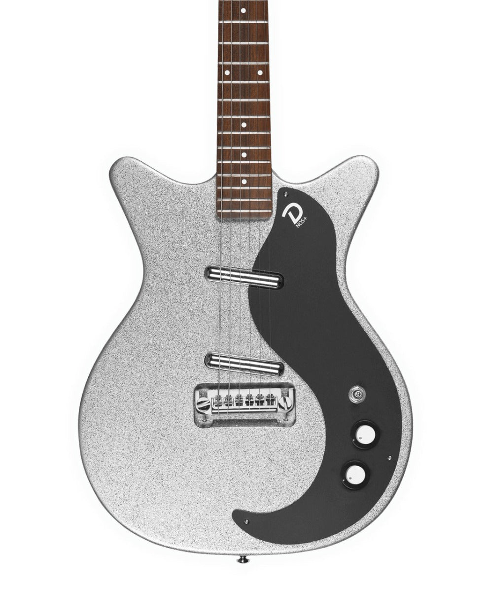 Danelectro D59M Plus Metalflake 60th Anniversary Electric Guitar in Silver