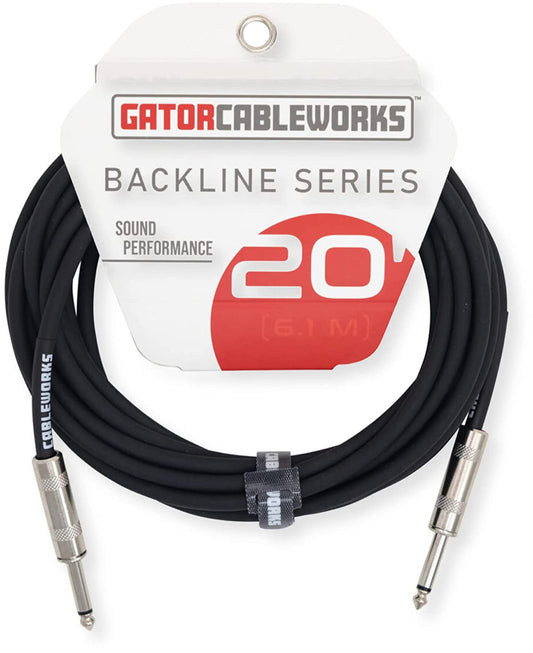 Gator CBW-BKLINST-CBLE-20 Backline 20 Foot Straight to Straight Instrument Cable