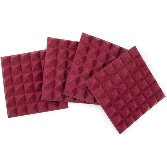 Gator Acoustic Pyramid Panels - 1x1’ 4-pack - Burgundy