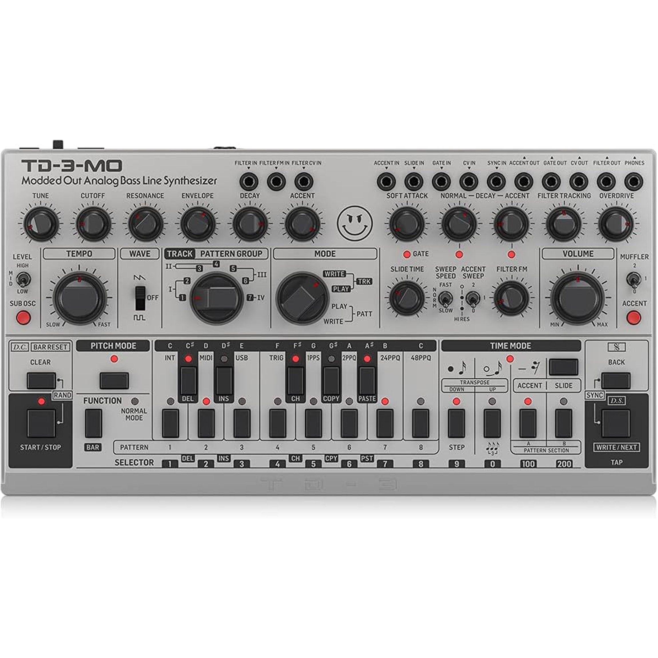 Behringer TD-3-MO-SR Analog Bass Line Synthesizer - Silver