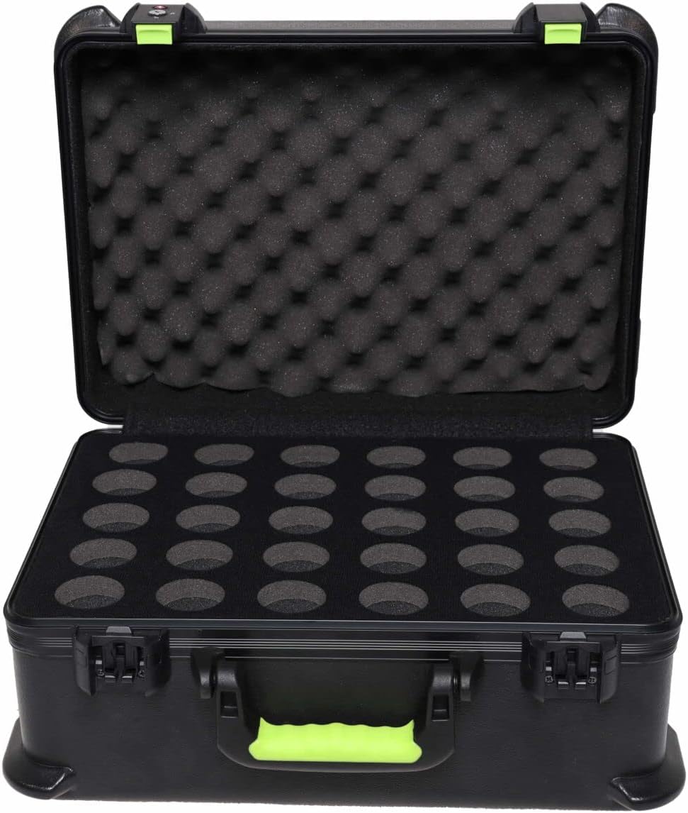 Shure by Gator SH-MICCASE30 Molded Case w/ Drops for (30) Mics - TSA Latch