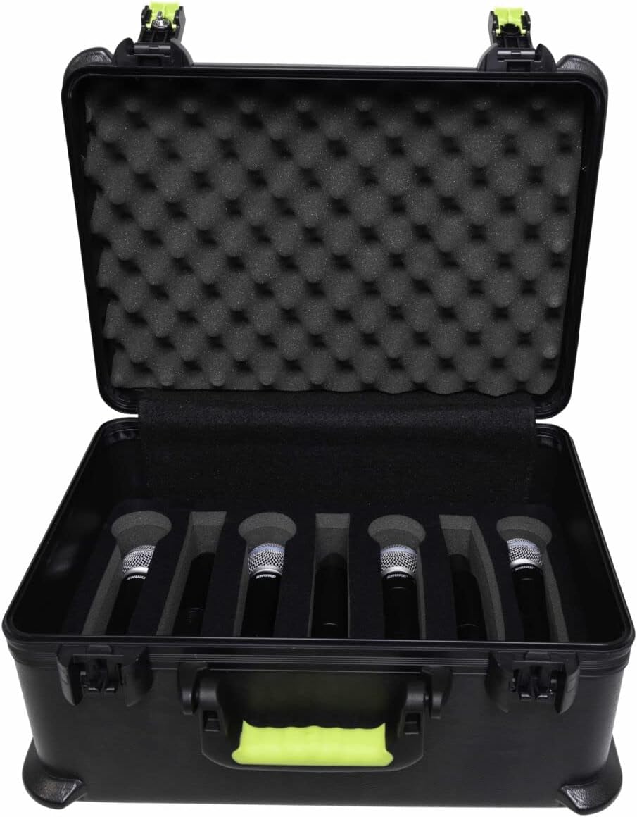 Shure by Gator SH-MICCASEW07 Molded Case for (7) Wireless Mics - TSA Latch