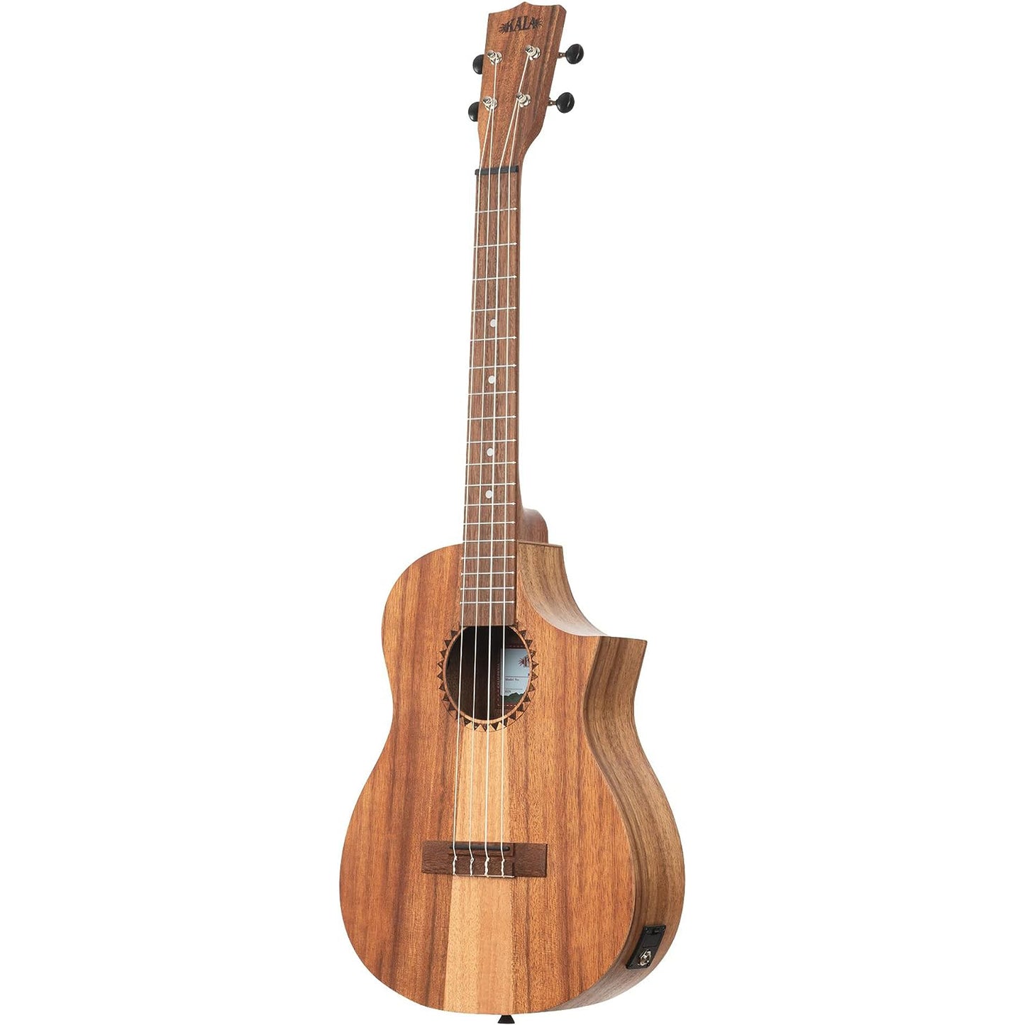 Kala KA-TK-B-CE Teak Tri-Top Baritone Acoustic-Electric Ukulele - Natural