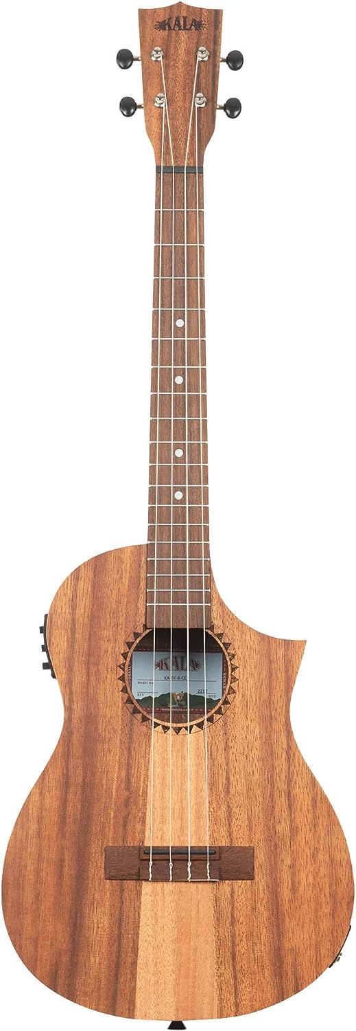 Kala KA-TK-B-CE Teak Tri-Top Baritone Acoustic-Electric Ukulele - Natural