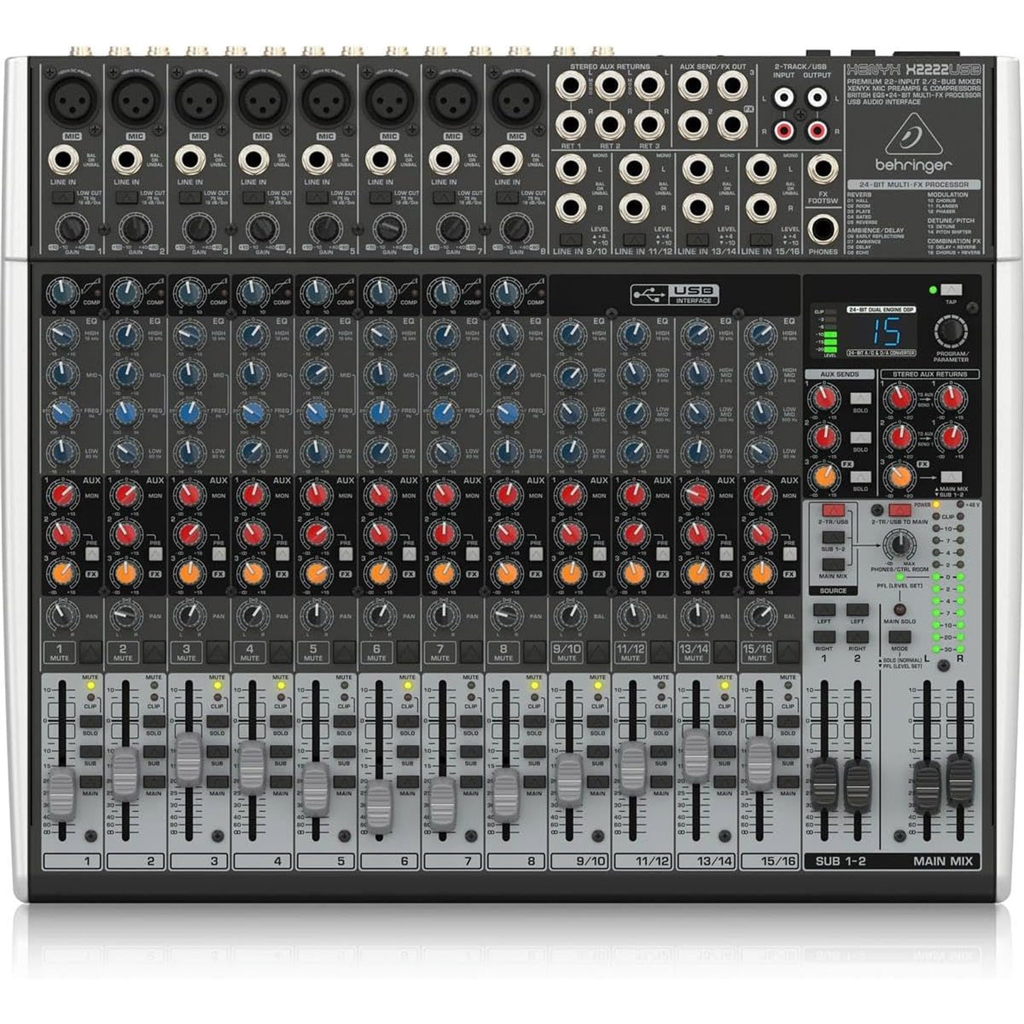 Behringer Xenyx X2222USB Mixer with USB and Effects