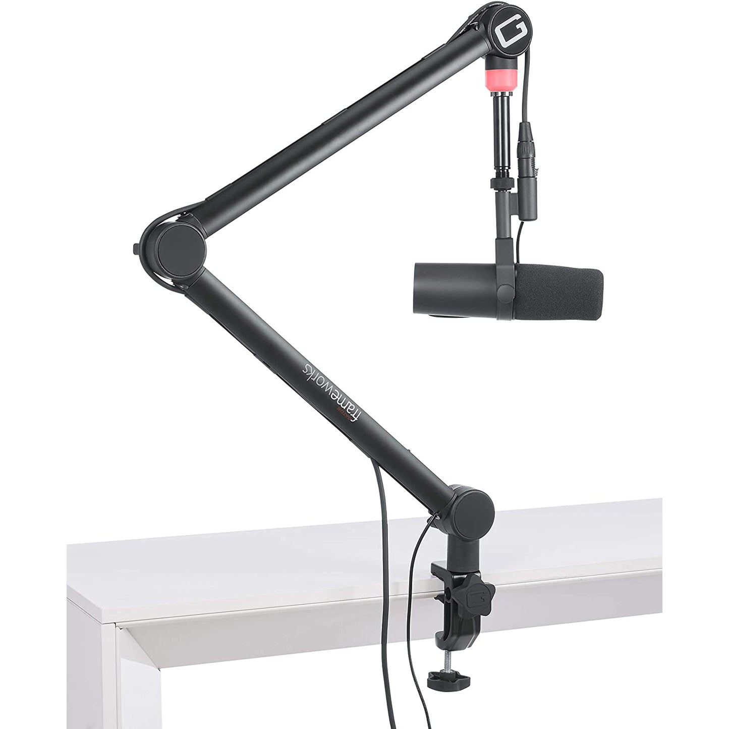 Gator GFWMICBCBM4000 Professional Broadcast Boom Mic Stand W/ Led Light