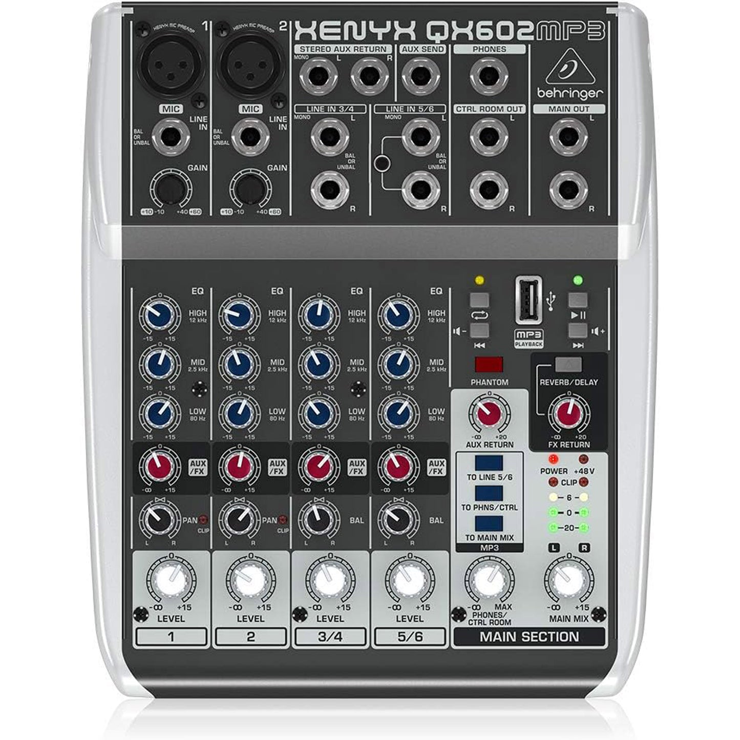 Behringer Xenyx QX602MP3 Mixer with USB MP3 Playback