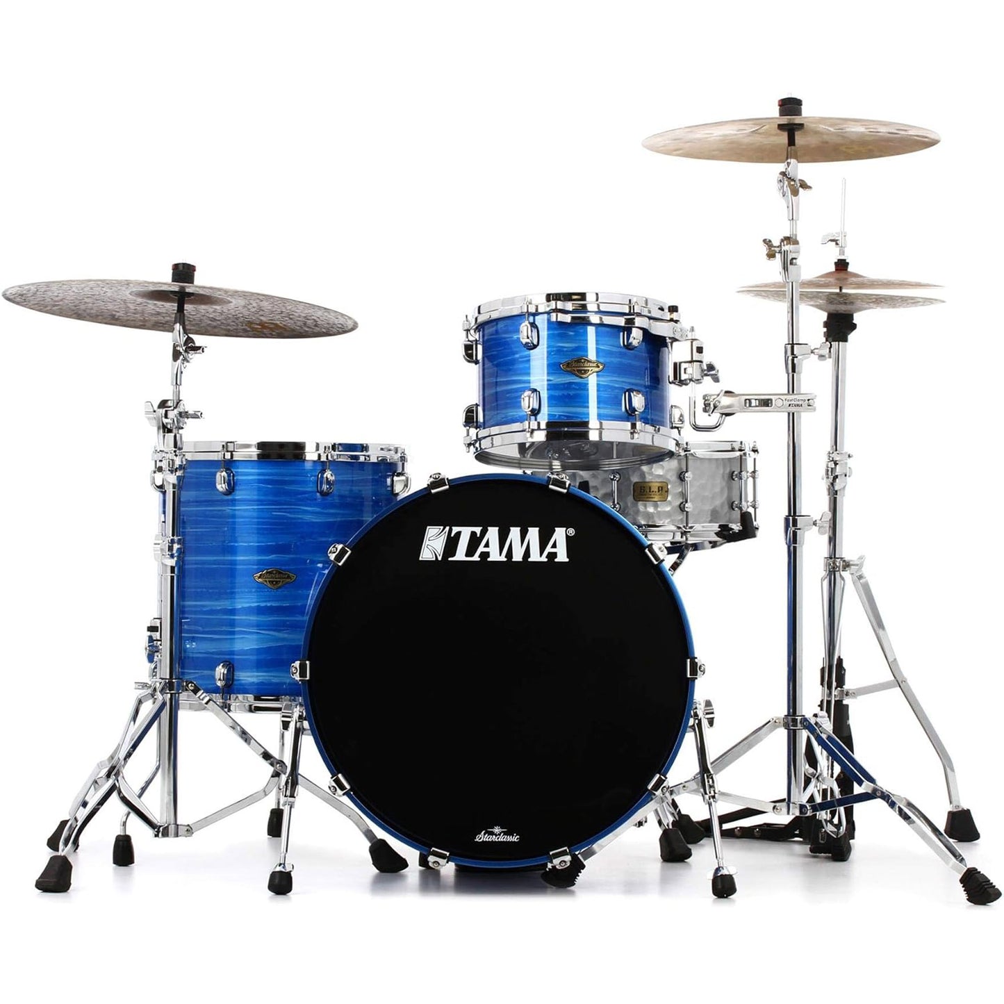 Tama Starclassic Walnut Birch Lacquer 3-Piece Shell Pack - Lacquer Ocean Blue Ripple