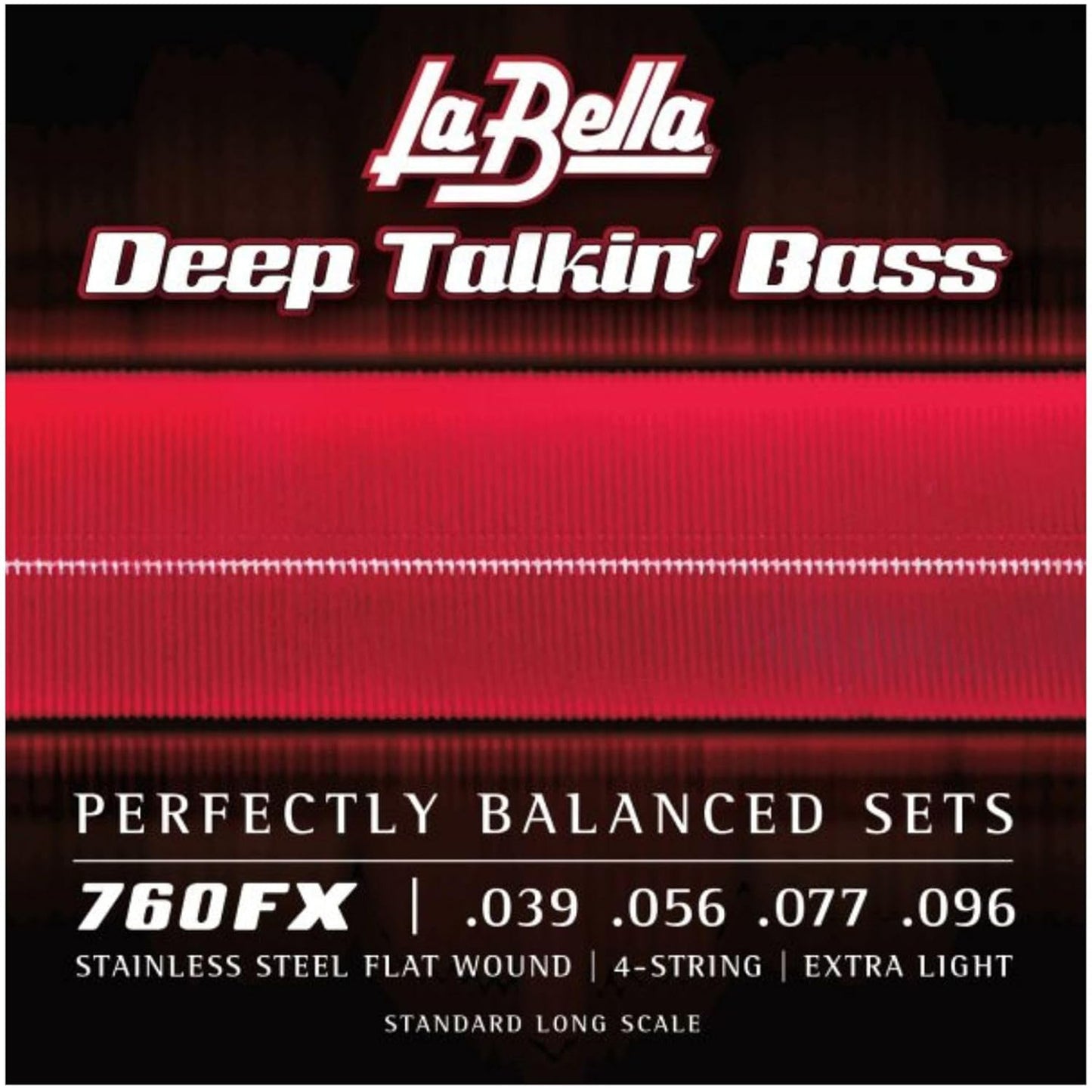 La Bella 760FX Deep Talkin’ Bass Stainless Steel Flat Wound Extra Light Bass Guitar String