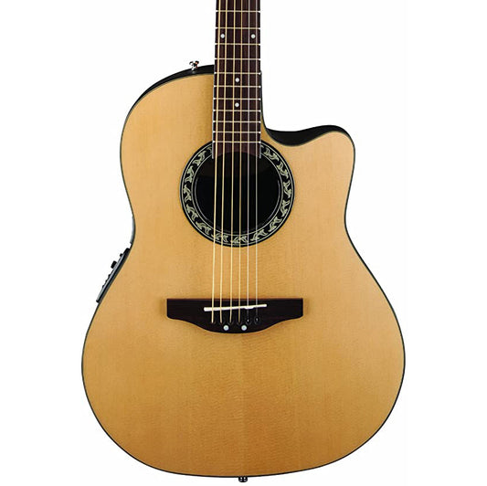 Ovation AB24-4S Mid Depth Acoustic Electric Guitar in Natural Satin