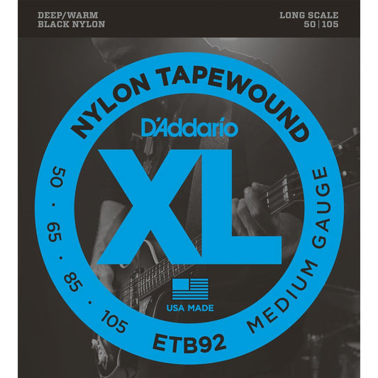 D'Addario ETB92 Tapewound Electric Bass Guitar Strings - Medium 50-105