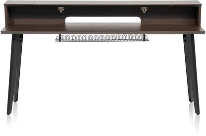 Gator GFW-ELITEKEYTBL88-BRN 88-Note Keyboard Table in Dark Walnut Finish