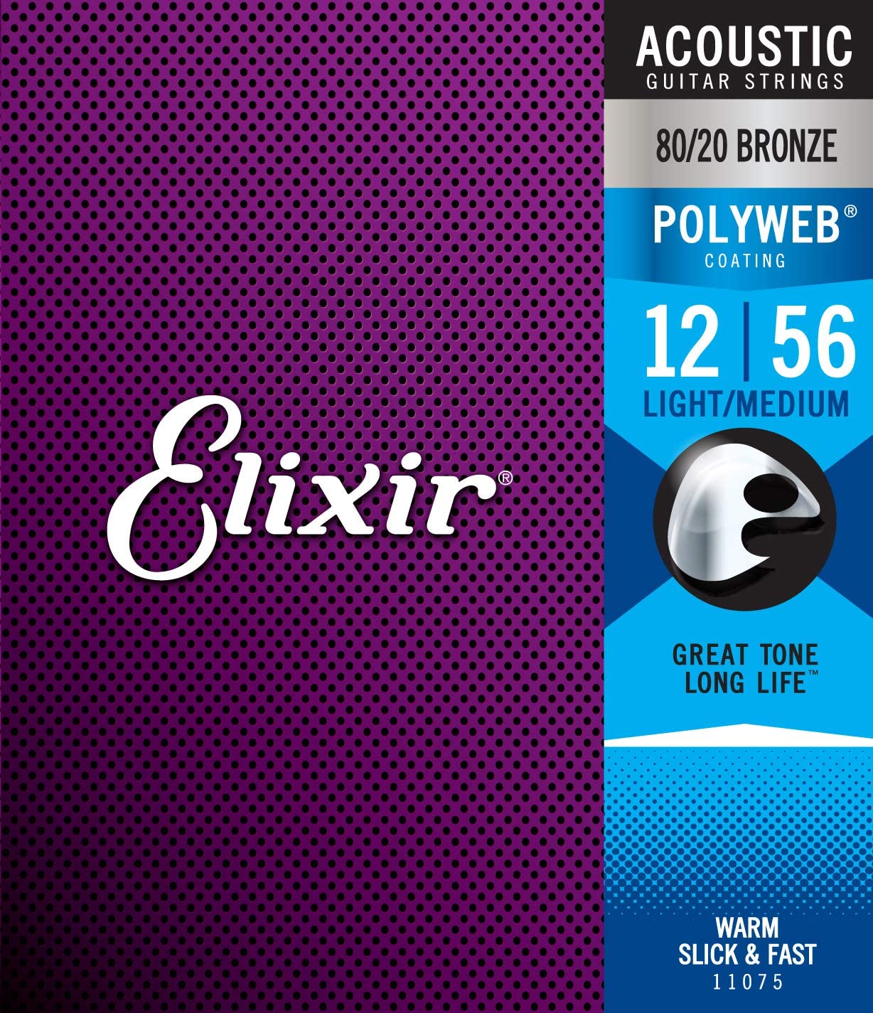 Elixir 11075 Polyweb 80/20 Bronze Acoustic Strings