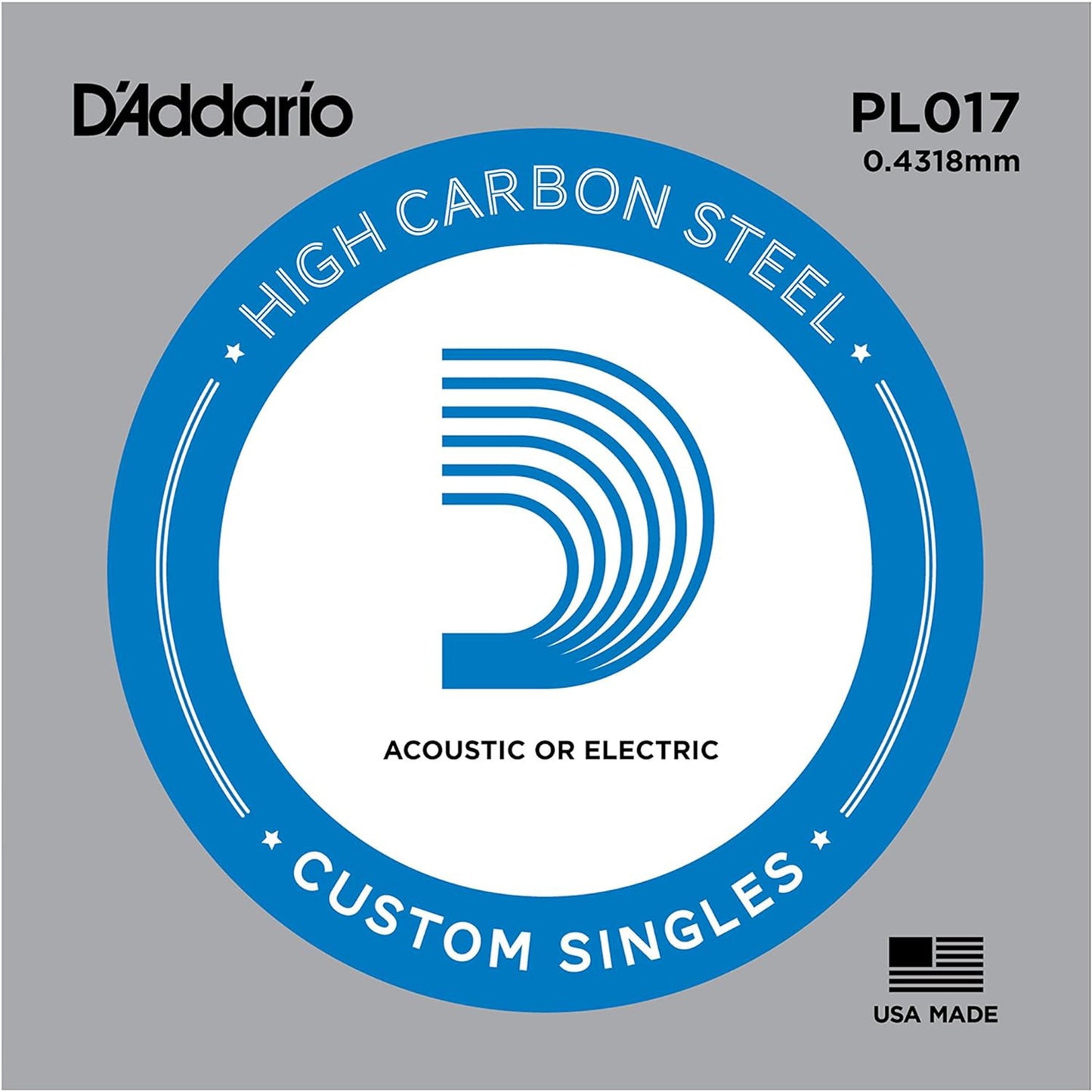 D'Addario PL017 Plain Steel Guitar Single String