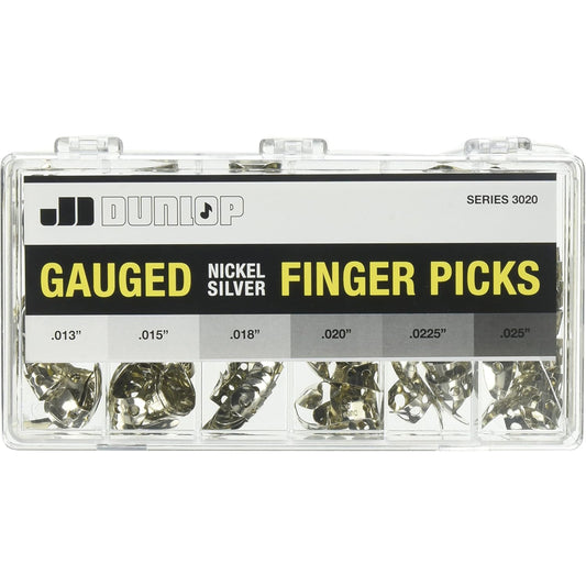 Dunlop 3020 Nickel Sliver Cabinet of 120 Finger Picks