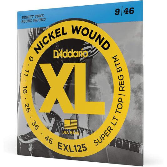 D'Addario EXL125 Super Light Top/Regular Bottom Electric Guitar Strings