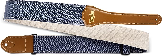 Taylor Vegan Guitar Strap - Herringbone Hemp Cotton - Blue