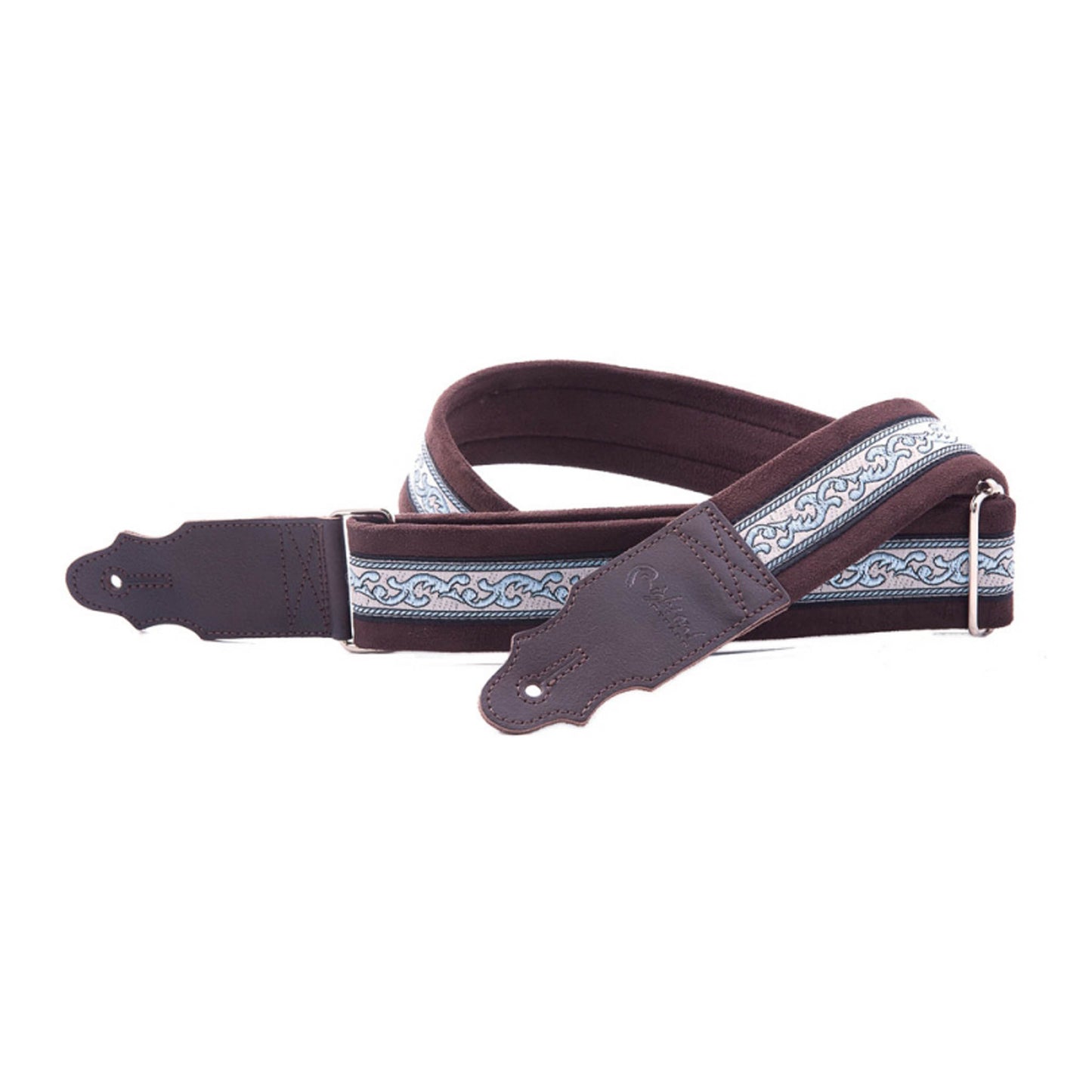 Right on Straps SIMPLE Mundaka Blue/ Brown Guitar Strap