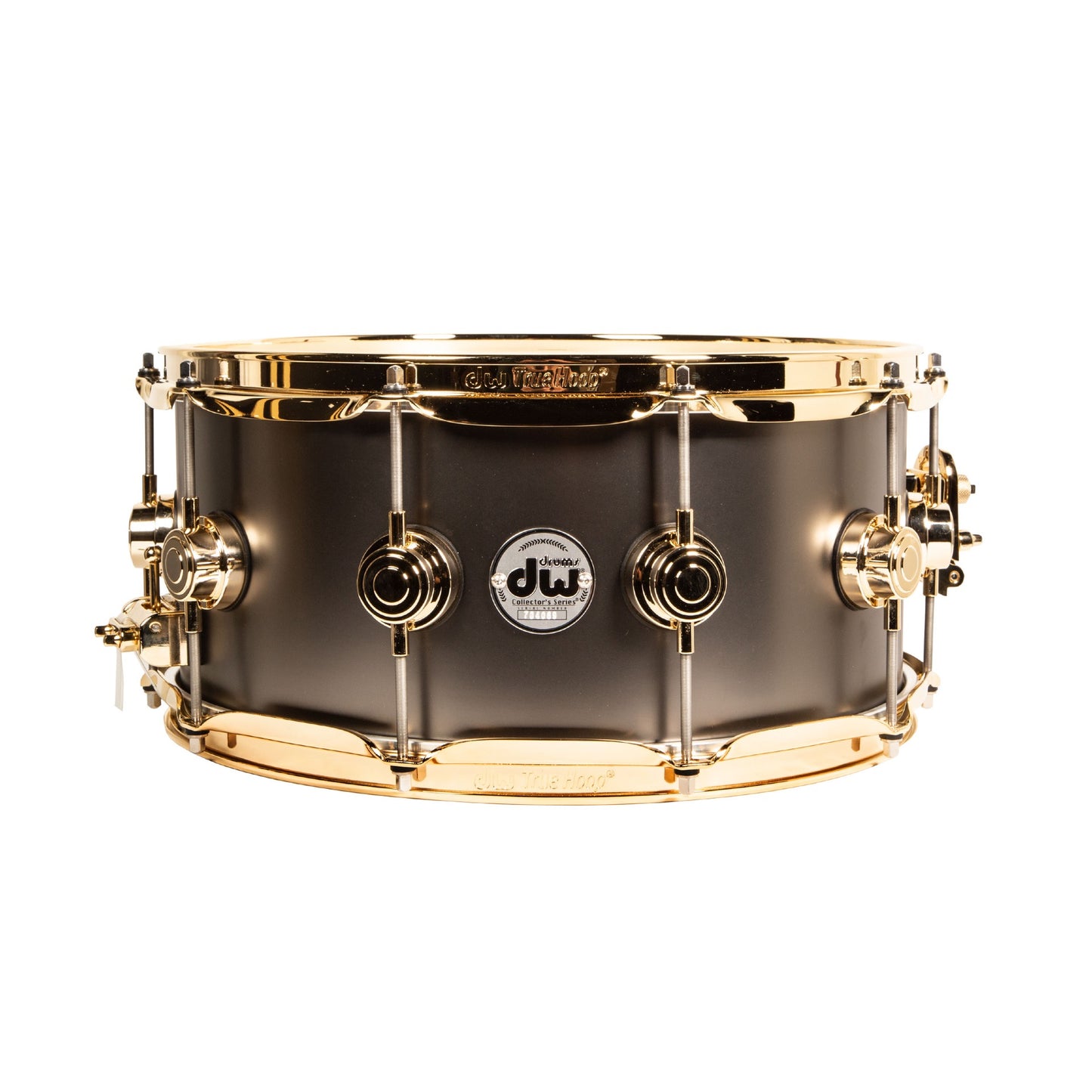 Drum Workshop Satin Black Nickel Over Brass 6.5x14 Snare with Gold Hardware