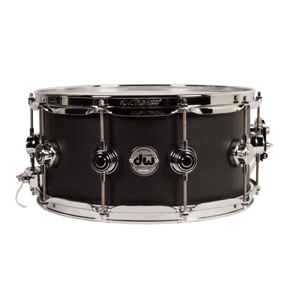 Drum Workshop 3mm Aluminum 6.5”x14” Snare Drum - Black Powder Coated