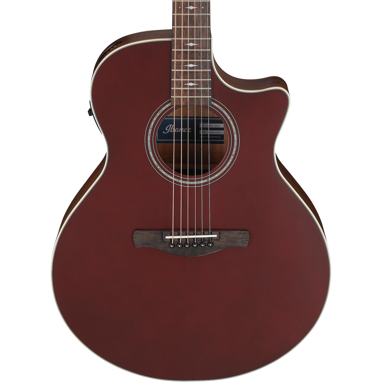 Ibanez AE100BUF AE Acoustic Electric Guitar, Burgundy Flat