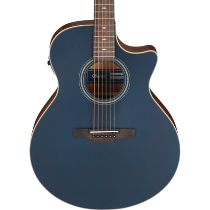 Ibanez AE100 6-String Acoustic Electric Guitar, Dark Tide Blue Flat