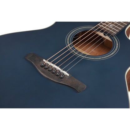 Ibanez AE100 6-String Acoustic Electric Guitar, Dark Tide Blue Flat