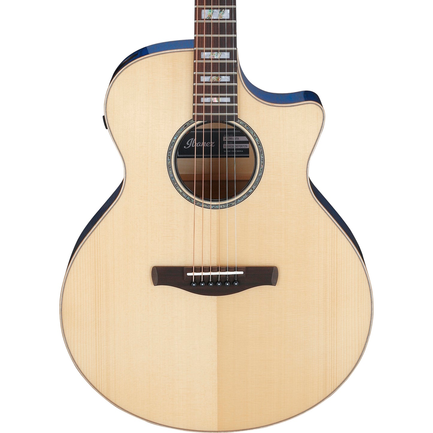 Ibanez AE390NTA Acoustic Electric Guitar, Natural High Gloss Top