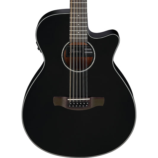 Ibanez AEG5012BK 12-String Acoustic Electric Guitar, Black High Gloss