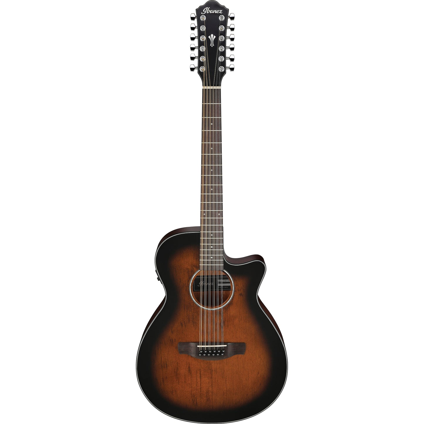 Ibanez AEG5012DVH 12-String Acoustic Electric Guitar, Dark Violin Sunburst