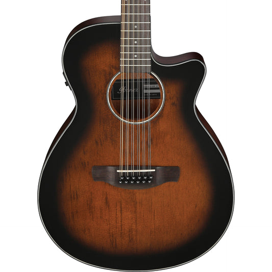 Ibanez AEG5012DVH 12-String Acoustic Electric Guitar, Dark Violin Sunburst